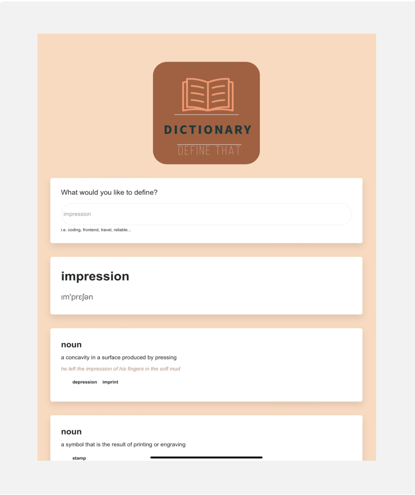 Dictionary App