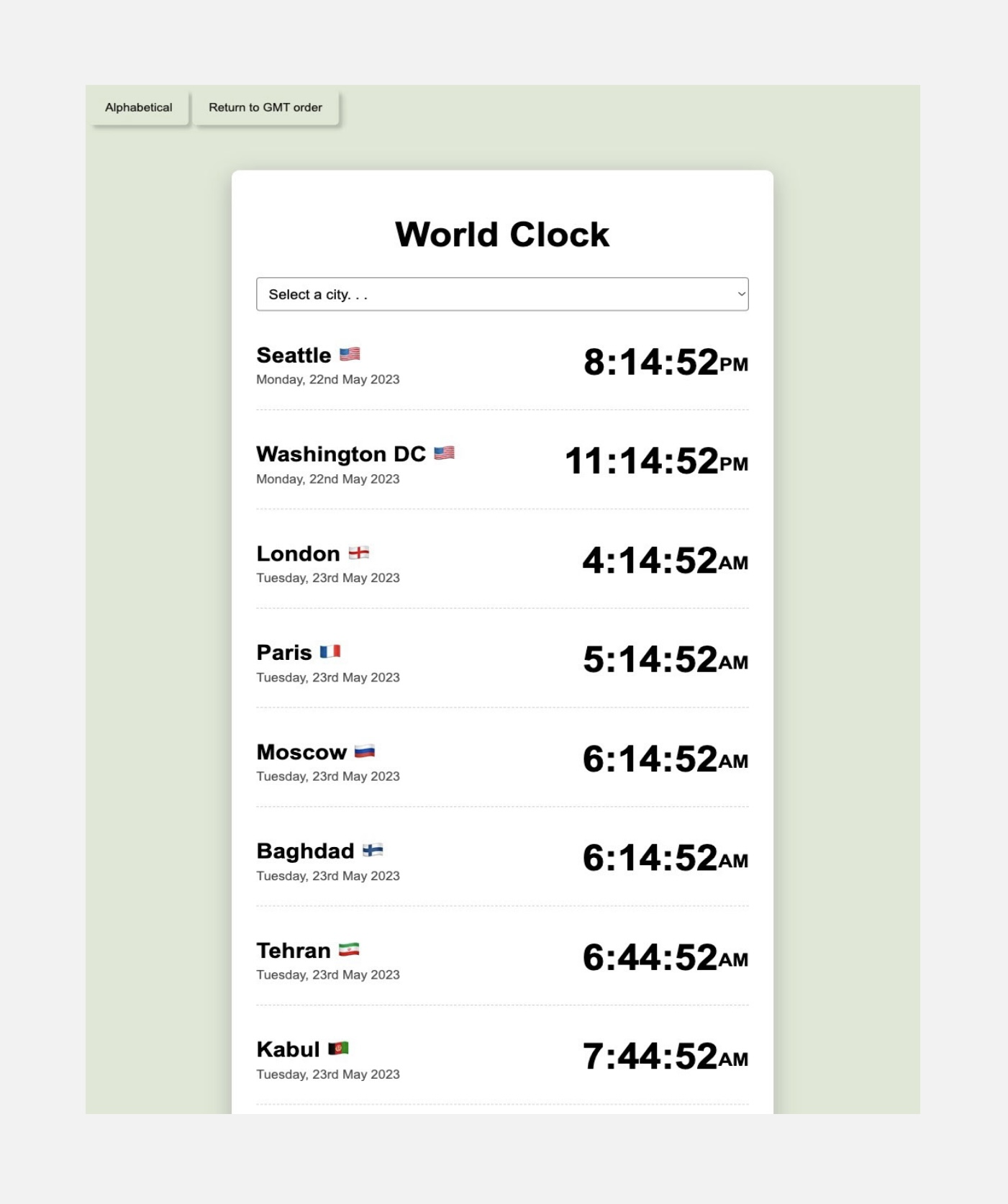 World Clock
          Clock App Preview